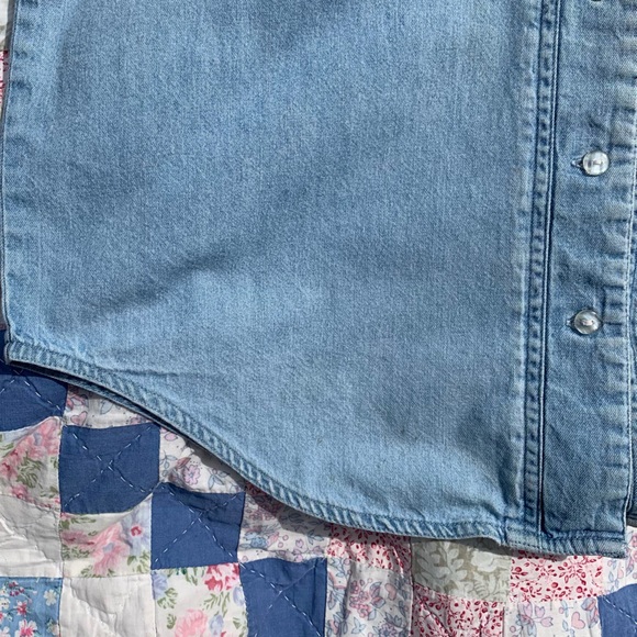 Vintage Faded Denim Jersey Cut Top - Picture 2 of 8